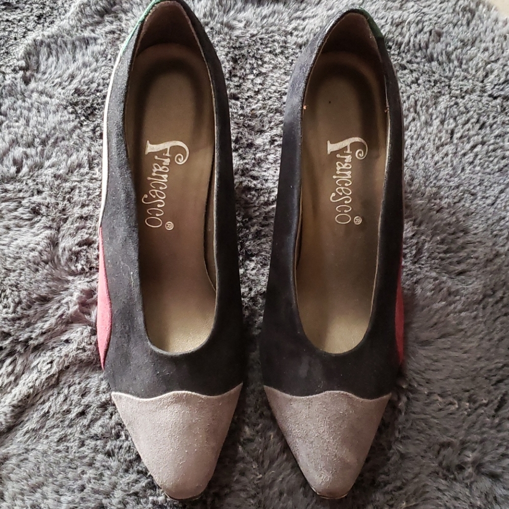 Colorful suede 👠 heels beautiful 😍 sexy 6M black